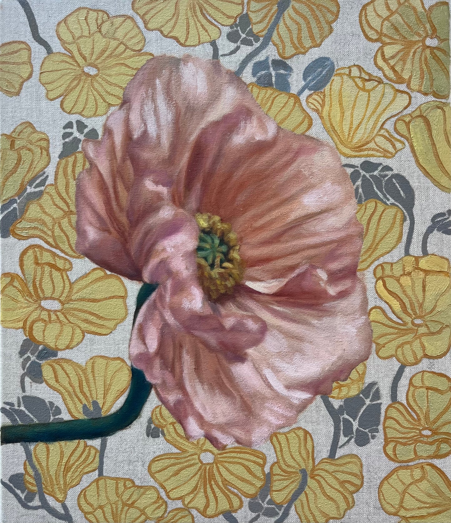 Poppy & Wallpaper, 35 x 30cm