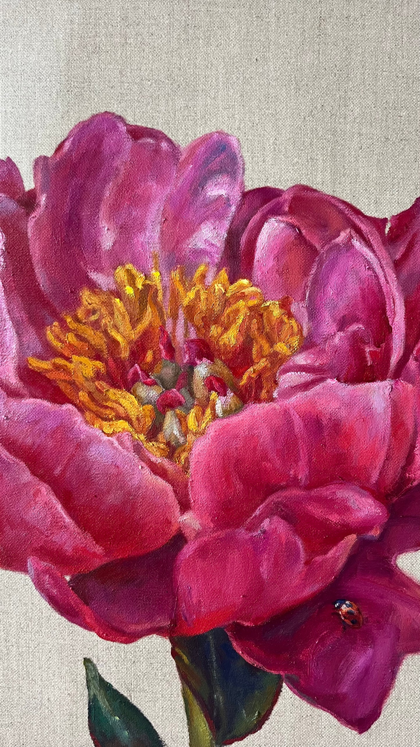 Crimson Runway, 39 x 39cm